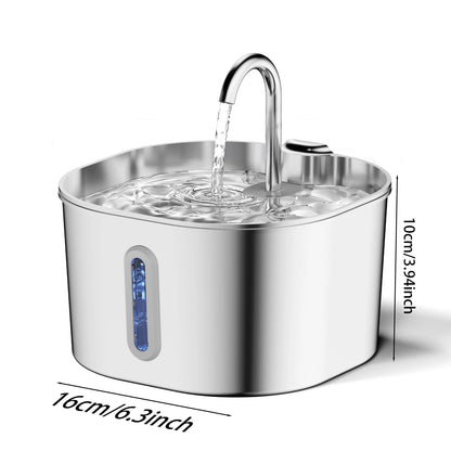 Pawlio Stainless Steel 2.2L Dog or Cat Water Fountain