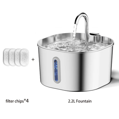 Pawlio Stainless Steel 2.2L Dog or Cat Water Fountain
