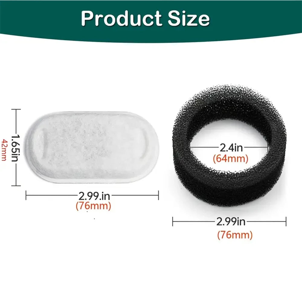 Pawlio Replacement Filters for 2.2L Pet Water Fountain