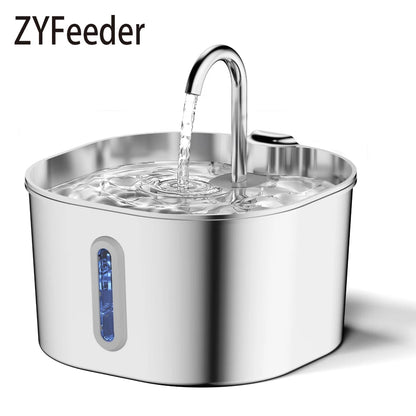 Pawlio Stainless Steel 2.2L Dog or Cat Water Fountain